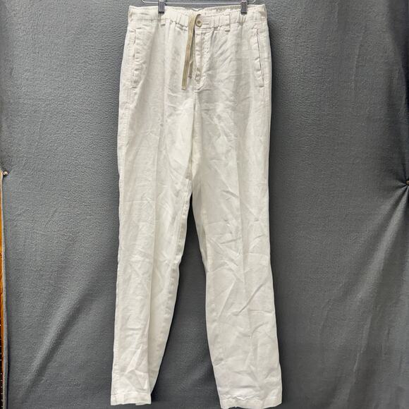 Tommy Bahama Linen Pants Mens Small (30x34 ACTUAL) Stretch White Coastal RELAX - Picture 2 of 8